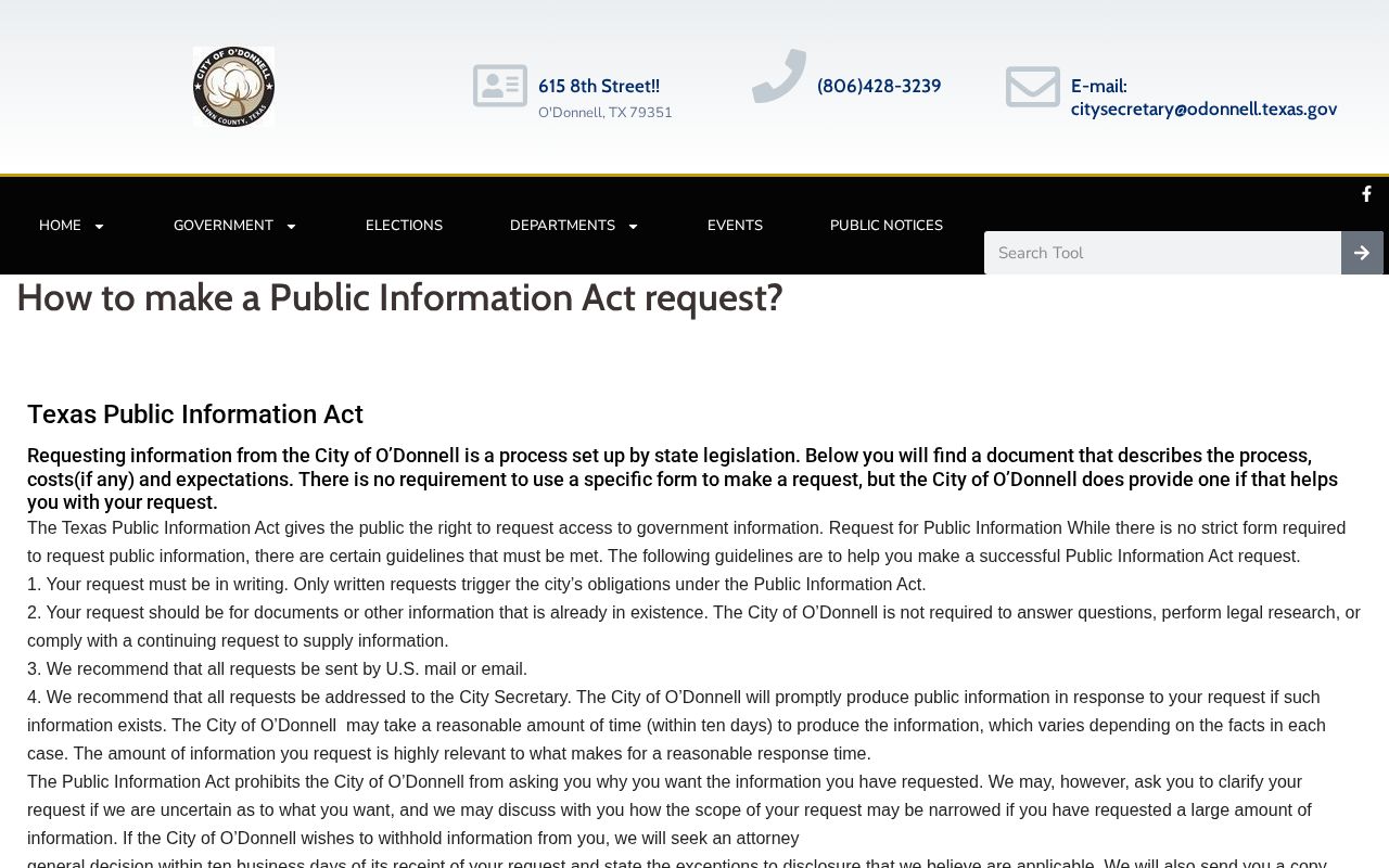 O'Donnell city and Dawson County public-information request record source